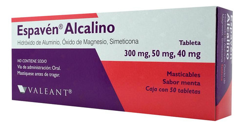 Espaven Alcalino Tabletas Masticables, 50 Tabletas