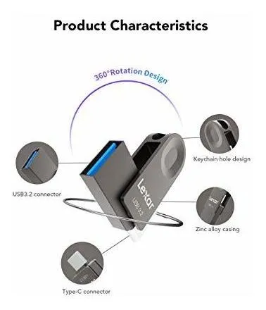 Pendrive Lexar 128gb Usb 3.2 Gen 1 Usb A Y Usb C Dual