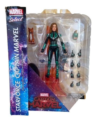 Figura Starforce Capitana Marvel Select Traje Verde Deluxe