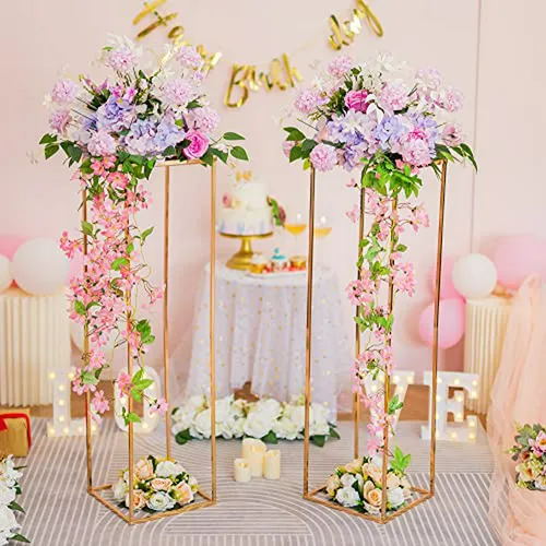 Soporte Floral Dorado Para Bodas - 2 Pcs De 39 4in Vases