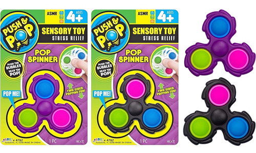 Pop It Fidget Toy Spinner (2 Spinners Surtidos) Pop Bubble F