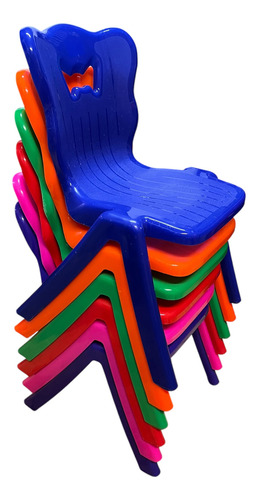 Paquete De 2 Silla Infantil Escolar Varios Colores Azul