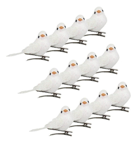 Mini Pássaros Artificiais Beija-flores Pássaros Branco