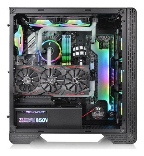 Imagen 4 de 8 de Gabinete Pc Gamer Thermaltake S300 Tg Black Tower Temp Glass
