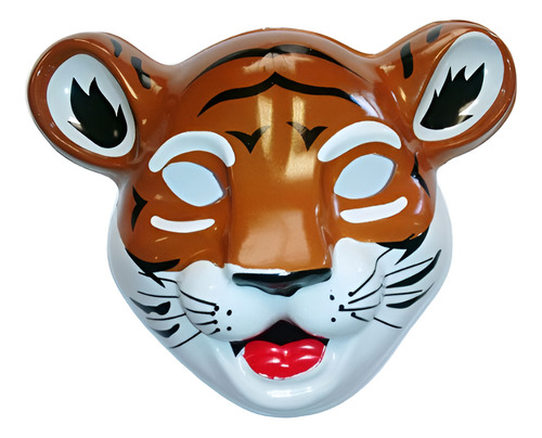 Caretas De Plástico X 6 U. Naranja Oscuro Tigre