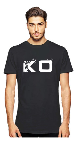 Polera Manga Corta  Diseño Ko  Gym Life Knock Out Boxeo Swag