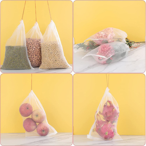 50 Piezas Bolsas Protección Frutas Bolsa Red Jardín 30x20cm