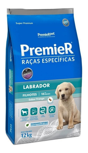 Premier Pet Ração Para Cães Filhotes Raça Labrador 12kg