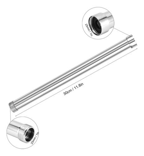 Tubo De Extensión De Brazo De Ducha Cabezal De Ducha Cromado