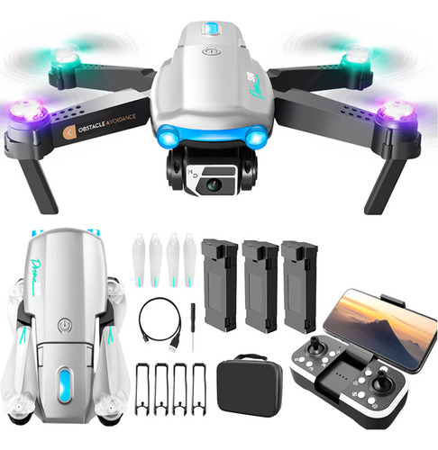 Mini Drone For Evitar Obstáculos Con Iluminación 3 Baterías