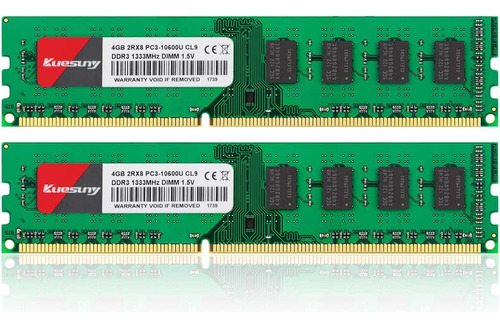 Memoria 2 X 4gb Ddr3 1333mhz Dimm Pc3-10600 2rx8 Cl9 1.5v 