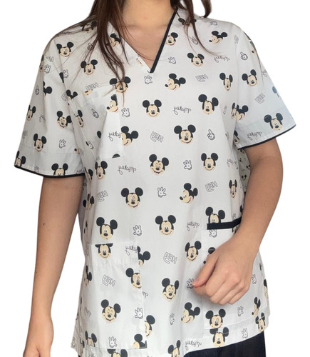 Casaca Chaqueta Sanidad Disney Mujer - Saber T 2 = 48 Blanco / Negro Estampado 2