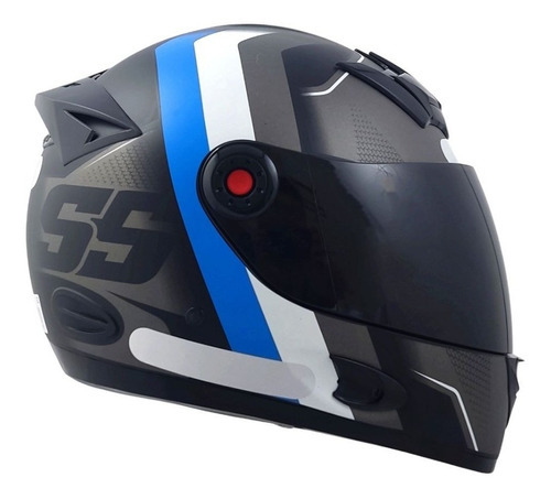 Capacete Mixs Mx5 Fechado Com Viseira Fumê E Narigueira Cor Azul Desenho SuperSpeed Tamanho do capacete 58