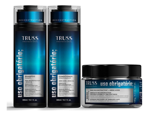 Truss Uso Obrigatório Kit Shampoo Condicionador E Máscara