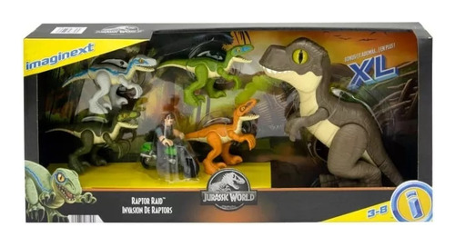 Set De Figuras Imaginext Jurassic World Invasión De Raptors