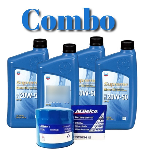 Combo Aceite Mineral Chevron Supreme 20w50 Api Sp Con Filtro