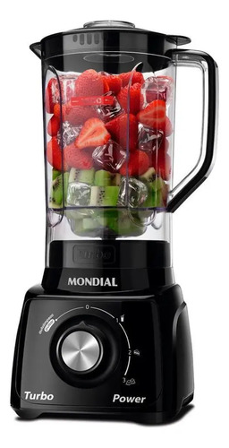Liquidificador Mondial Turbo Power L-99 Fb Preto Com 3 Veloc - Preto