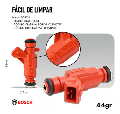Kit 4 Bico Injetor Gol G4 G5 G6 1.0 2010 Após 0280157111