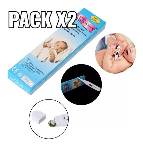 Pack X2 Termómetro Corporal Digital Tipo Lapiz Bebe Niños