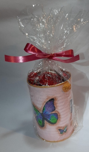 Latas Artesanales Mariposas Con Bombones O Caramelos. .