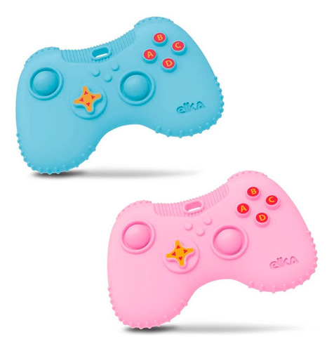 Mordedor Controle De Video Game Para Bebes - Elka Cor Azul Controle Video Game
