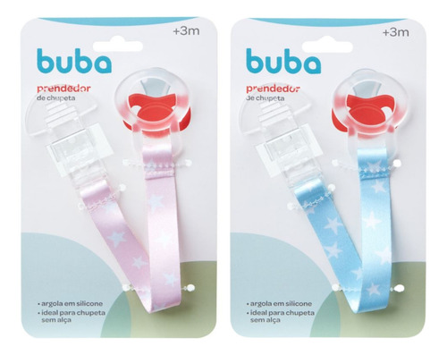 Prendedor De Chupeta Estrelas Confortável - Buba Cor Azul