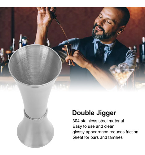 Double Jigger 304, Diseño Grueso De Acero Inoxidable