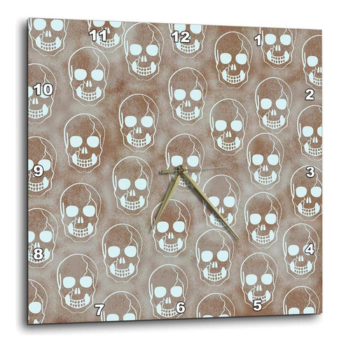 3drose Dpp__1 Reloj De Pared Con Calaveras De Humo Grunge, 1