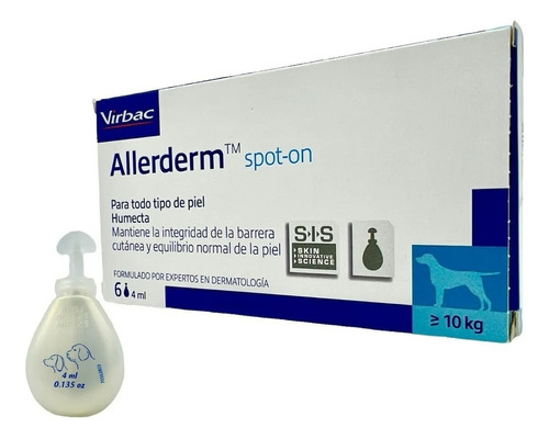 Virbac Allerderm Spot-on Caja Con 6 Pipetas 4 Ml +10 Kg