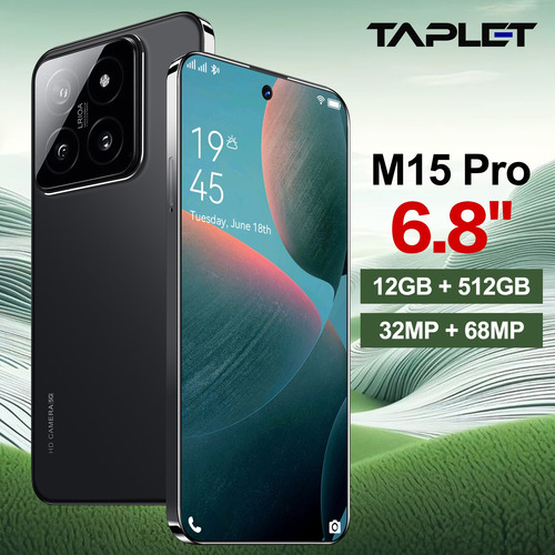 M15 Pro Dual Sim 512gb+12gb Ram 2025 El Más Populares Smartphone Soporta Red 5g Android 14 Batería De Larga Duración 6.8 Pulgadas Pantalla
