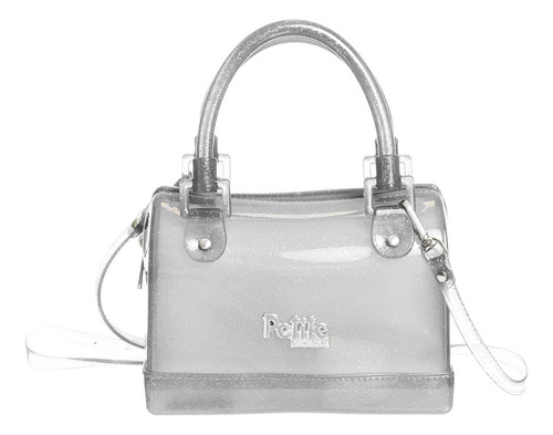 Bolsa Petite Jolie Mini Bloom In Glitter Prata Pj10220in