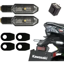 Comprar Par Setas Led Kawasaki 2 Piscas Com Rele E Adaptador