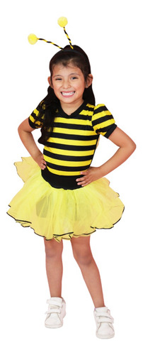 Disfraz De Primavera Abejita Amarillo Con Negro Tutu Infantil Niña