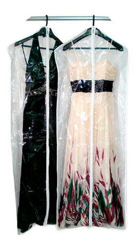 3 Porta/ Capa De Vestido Branco Reforçado C/ Zíper 60x160cm
