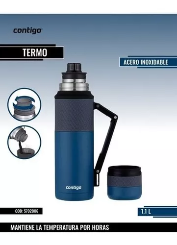 Stainless Steel Thermo Bottle by Contigo - Termo Para Mate Contigo Acero  Inoxidable