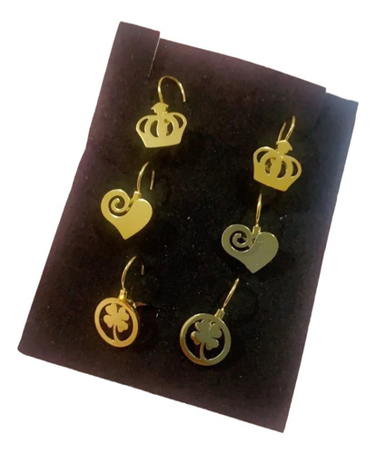 10 Pares De Lindos Aretes Colgantes Acero Inoxidable