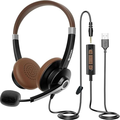 Auriculares Usb Arama Con Micrófono Y Cancelación De Ruido