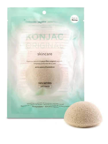 Konjac Esponja Facial Arcilla Verde Frances Piel Mixta