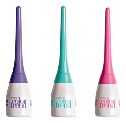 Set Delineadores Líquidos Para Ojos Color Trend Avon Kit X3