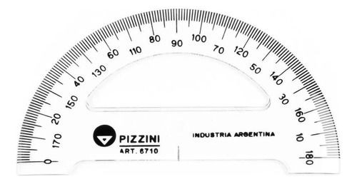 Transportador Pizzini Acrilico Colores 180º X 3 Unidades