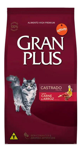Ração Gran Plus Gatos Adultos Carne/arroz 3kg