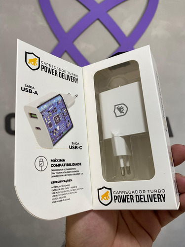 Carregador Gshield Turbo Delivery Usb A/c - 33w Branco