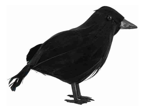 Cuervo Negro Gótico Decoración Adorno Realista Artificial