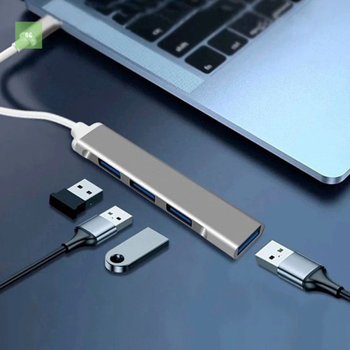 Adaptador Hub Extensor 4 Portas Tipo C Para Usb Pc Notebook