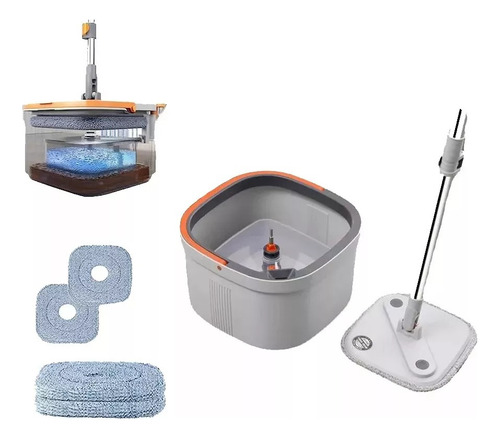 Trapeador Mopa 360 Con Balde Giratorio Centrifugo Microfibra