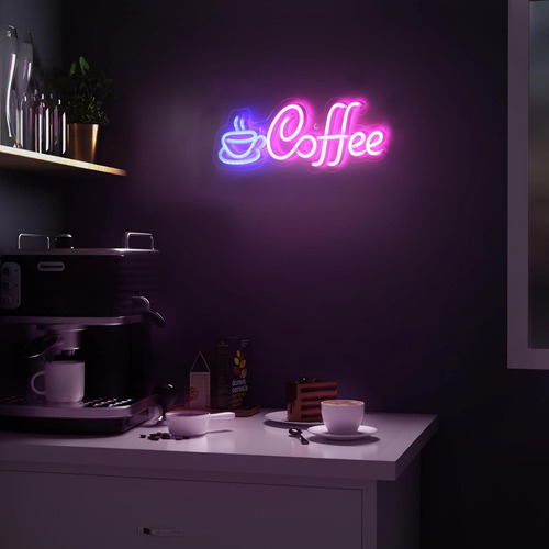 Letrero De Café Led Neón Luminoso Led Anuncio Decoración Luz