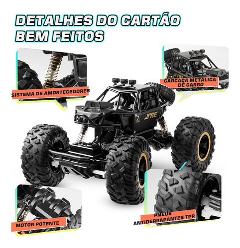 Lictin Carro de controle remoto de liga metálica 28 cm 1:16 4x4 2,4 GHz preto RC escalada off-road com câmera 4K HD e controle de celular , Carro com casco de metal , Motores duplos , Com 2 baterias