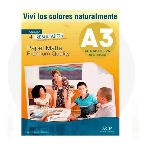 Resma Papel A3 Mate Autoadhesivo 210 Gr X 100 Hojas - Scp