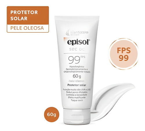 Protetor Solar Mantecorp Episol Sec Oc Rosto Fps 99 60ml Lev