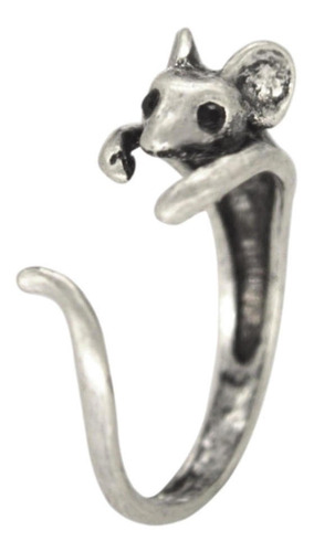 Anillos De Envoltura De Animales En Forma De Rata De Plata